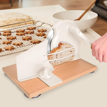 Manual Bread Slicer with Hand Crank, Classic Home Bread Slicer