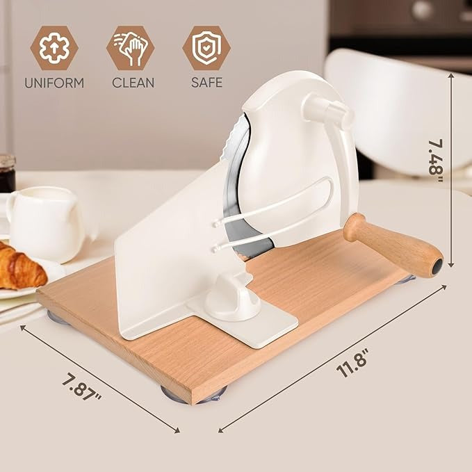 Manual Bread Slicer with Hand Crank, Classic Home Bread Slicer