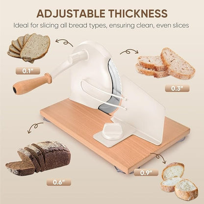 Manual Bread Slicer with Hand Crank, Classic Home Bread Slicer