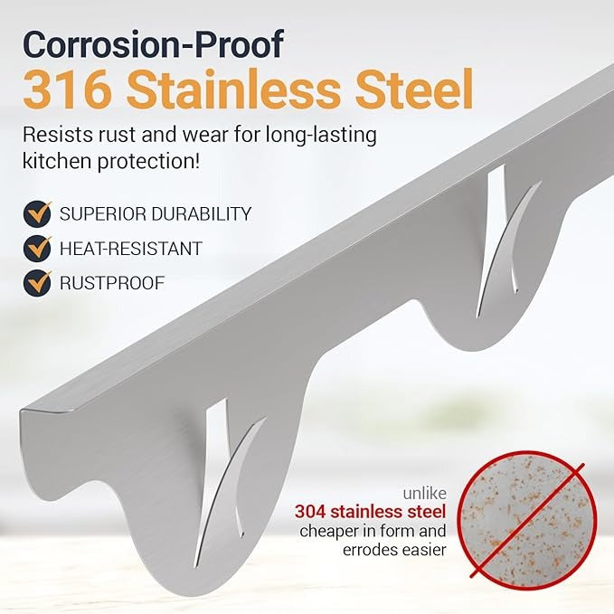 Essentials Stove Gap Covers Stainless Steel (2 Pack),