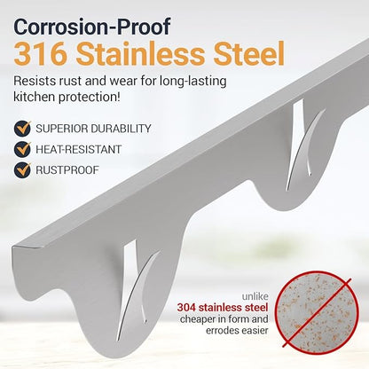 Essentials Stove Gap Covers Stainless Steel (2 Pack),