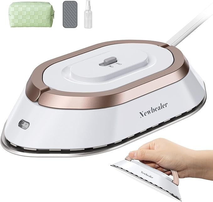 Travel Iron with Dual Voltage - 120V/220V Lightweight Dry Iron for Clothes (No Steam),