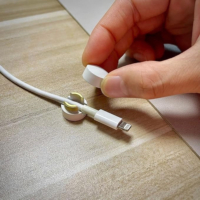 Premium Brass Cord Management for Home, Office & Car 4-Pack (Matte Brass)