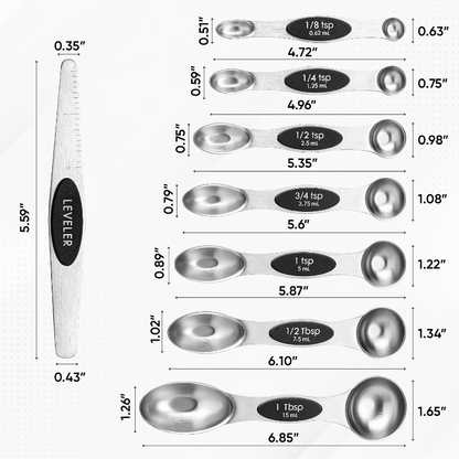 Stainless Steel Magnetic Measuring Spoon Set