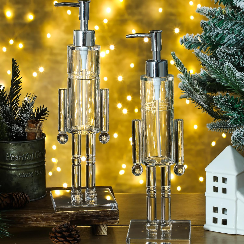 Two-piece Christmas-themed Hand Pump Refillable Hand Sanitiser Dispenser Set