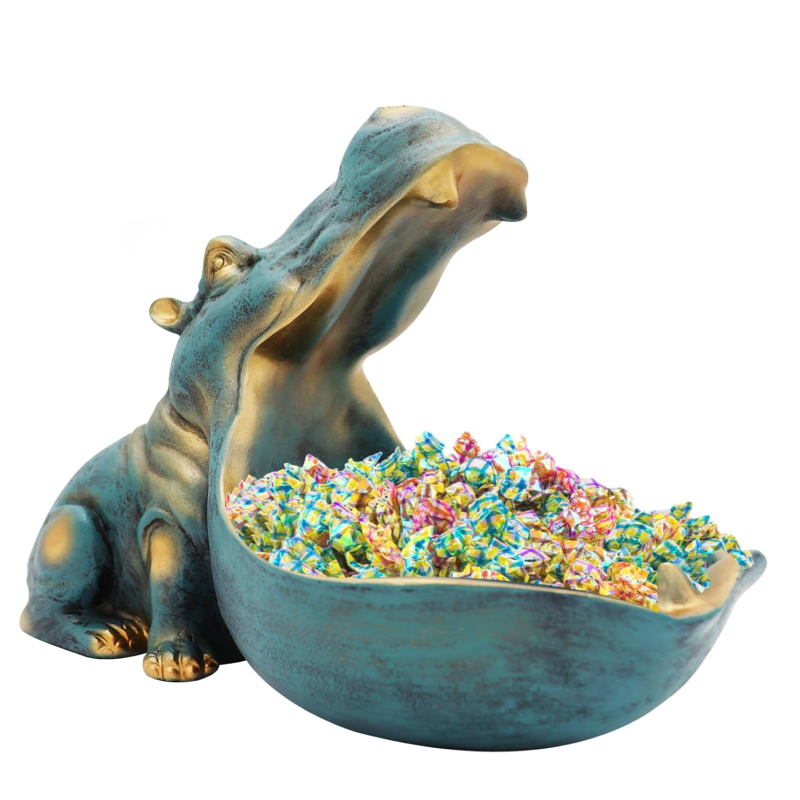 Hippopotamus Statue Desktop Art Decorative Piece.