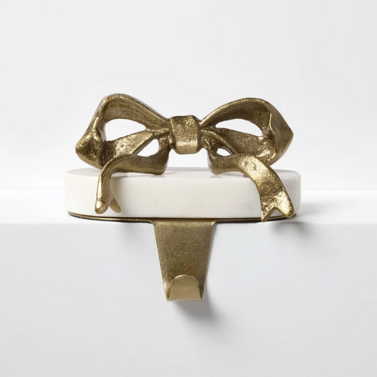 Bow-adorned Christmas Stocking Holder