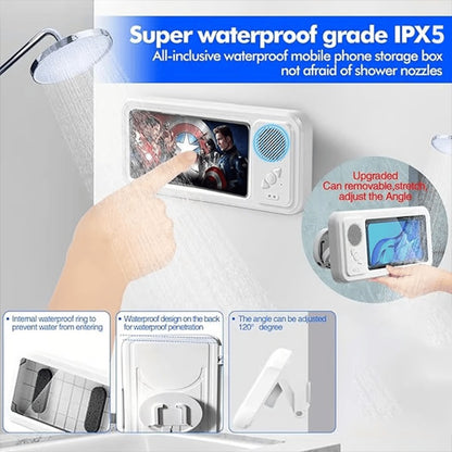 Shower Phone Holder with Wireless Bluetooth Speaker
