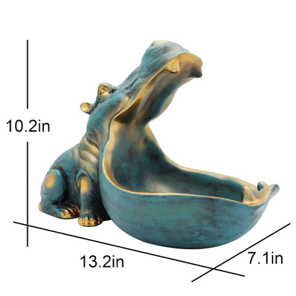 Hippopotamus Statue Desktop Art Decorative Piece.