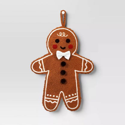 18" Christmas Faux Shearling Gingerbread Stocking