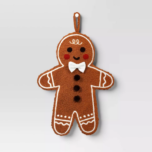 18" Christmas Faux Shearling Gingerbread Stocking