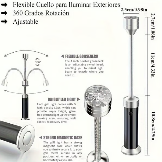LED BBQ Light With 360 ° Flexible Gooseneck And Magnetic Base