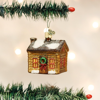 Old World Christmas Log Cabin Glass Blown Ornament For Christmas Tree