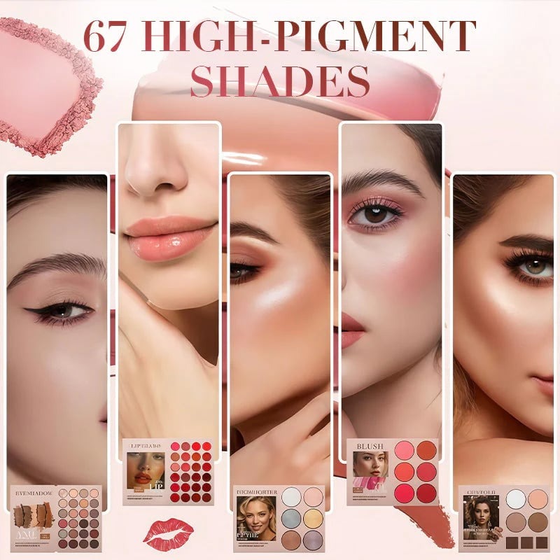 5-Layer Book-Style Makeup Palette with 67 Pro Shades